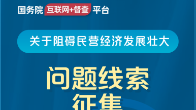 男生操女生逼逼网址国务院“互联网+督查”平台公开征集阻碍民营经济发展壮大问题线索